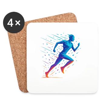 Neon Geometric Run - Coasters (set of 4) - white - Front