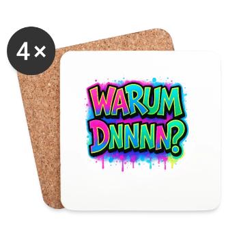 Why DNNN? Neon Graffiti - Coasters (set of 4) - white - Front