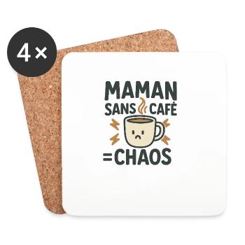 Maman Sans Café Chaos - Dessous de verre (lot de 4) - blanc - Devant