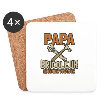 PAPA BRICOLEUR LÉGENDE VIVANTE - Dessous de verre (lot de 4) - blanc - Devant