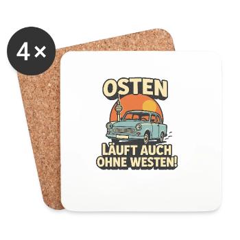 Osten läuft auch ohne Westen - Untersetzer (4er-Set) - Weiß - Vorne