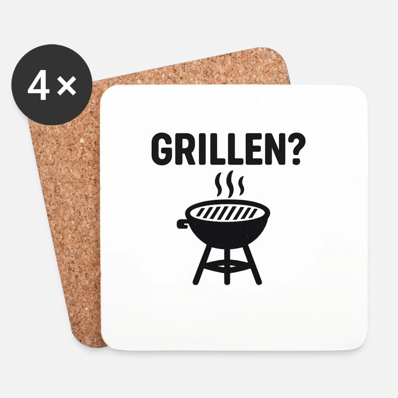 GRILLEN - Untersetzer (4er-Set) - Weiß