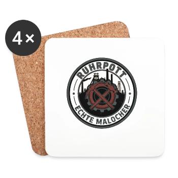 Ruhrpott Real Malocher Patch - Dessous de verre (lot de 4) - blanc - Devant