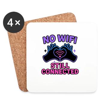 Toujours connecté, pas de WiFi - Dessous de verre (lot de 4) - blanc - Devant