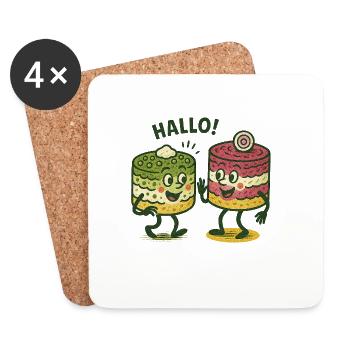 Olivje and Schuba Friends - Coasters (set of 4) - white - Front