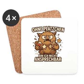 Keksmonster Ohne Plätzchen - Untersetzer (4er-Set) - Weiß - Vorne