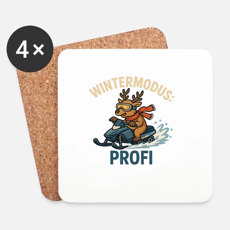 Wintermodus Profi - Untersetzer (4er-Set) - Weiß