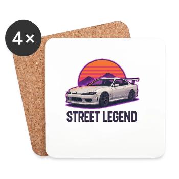 Road legend Sunset Drift - Coasters (set of 4) - white - Front