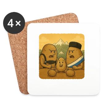 Potato Family Conflict - Coasters (set of 4) - white - Front