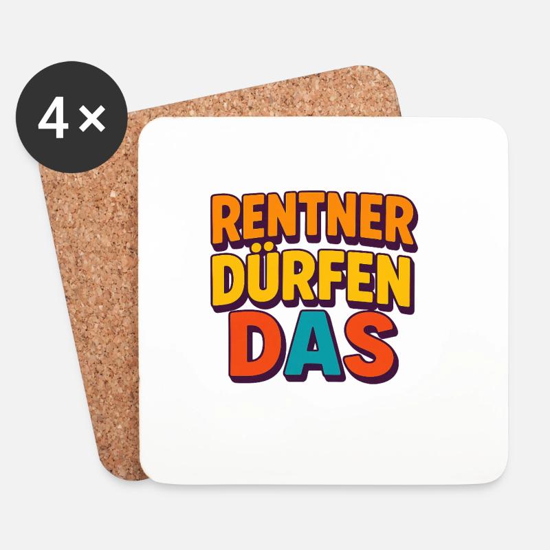Rentner dürfen das - Untersetzer (4er-Set) - Weiß