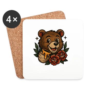 Kinkajou - Dessous de verre (lot de 4) - blanc - Devant