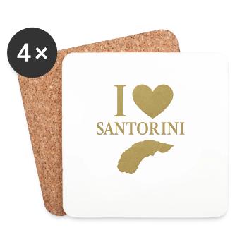 Ich liebe Santorini Gold - Untersetzer (4er-Set) - Weiß - Vorne