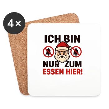 I'm only here to eat Anti Christmas - Coasters (set of 4) - white - Front