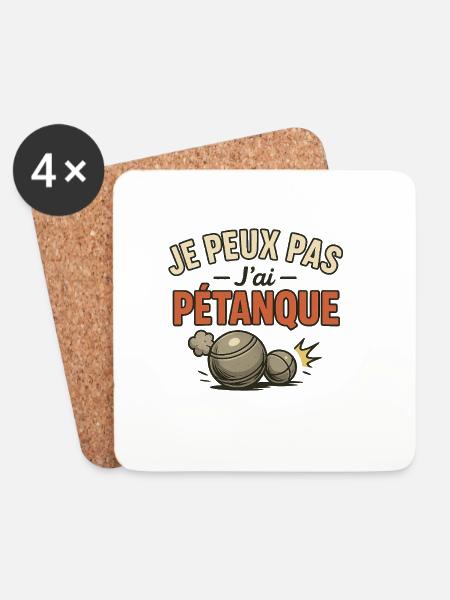I can't I have petanque - Coasters (set of 4) - white