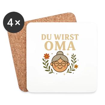 Du wirst Oma Großmutter Humor - Untersetzer (4er-Set) - Weiß - Vorne