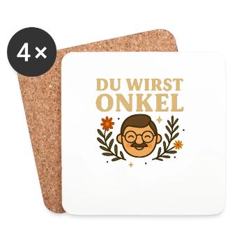 Du wirst Onkel Jubelbild - Untersetzer (4er-Set) - Weiß - Vorne