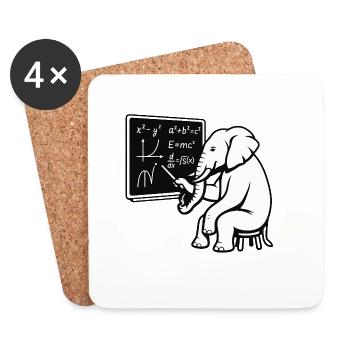 Professor Elephant - Untersetzer (4er-Set) - Weiß - Vorne