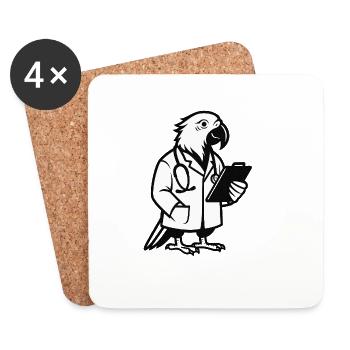 Doktor Papagei - Untersetzer (4er-Set) - Weiß - Vorne