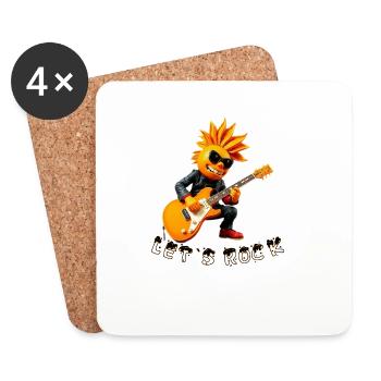 Sun Rocker à la guitare - Dessous de verre (lot de 4) - blanc - Devant