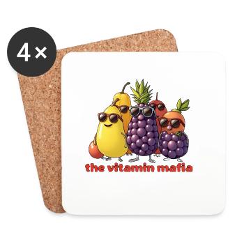 Vitamin Mafia Fruchttruppe - Untersetzer (4er-Set) - Weiß - Vorne