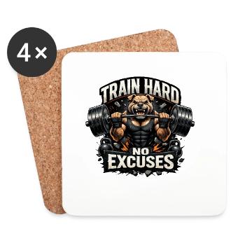 Train Hard Keine Ausreden - Untersetzer (4er-Set) - Weiß - Vorne