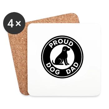 Proud Dog Dad - Untersetzer (4er-Set) - Weiß - Vorne