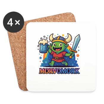 Goblin Viking Spaßheld - Untersetzer (4er-Set) - Weiß - Vorne