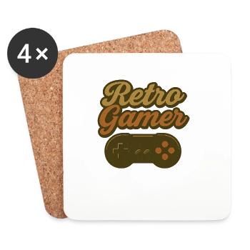 Retro-Gamer Controller-Design - Untersetzer (4er-Set) - Weiß - Vorne