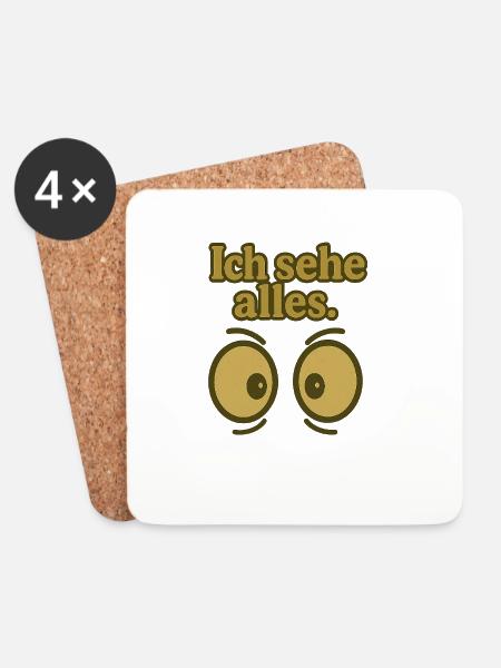 Ich sehe alles Augenprint - Untersetzer (4er-Set) - Weiß