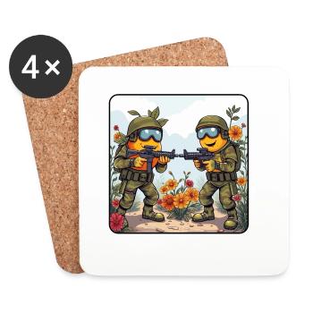 Blossom Fight Duo - Dessous de verre (lot de 4) - blanc - Devant