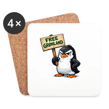 Logo t-shirt Penguin Protest Free Greenland - Dessous de verre (lot de 4) - blanc - Devant