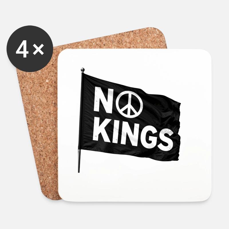NO KINGS Peace - Untersetzer (4er-Set) - Weiß