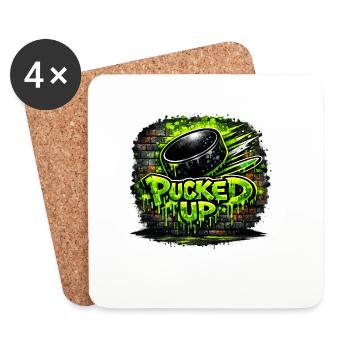 Pucked Up Graffiti Neon - Coasters (set of 4) - white - Front