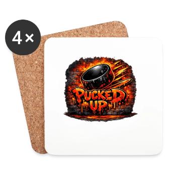 Firepuck Graffiti  - Untersetzer (4er-Set) - Weiß - Vorne