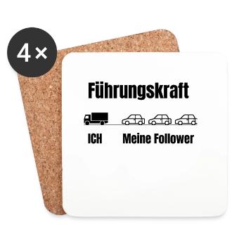 Führungskraft und Followers-Kette - Untersetzer (4er-Set) - Weiß - Vorne