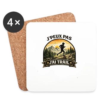 Trailrunner: I Trail Trail - Untersetzer (4er-Set) - Weiß - Vorne
