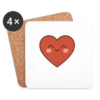 Warm smiling heart - Coasters (set of 4) - white - Front