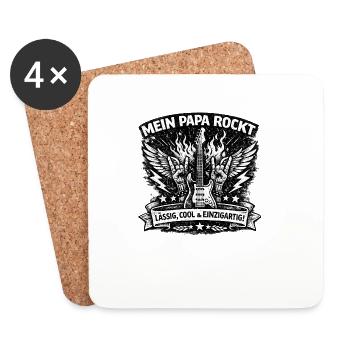 My Daddy Rocks – Rockvater Shirt - Coasters (set of 4) - white - Front