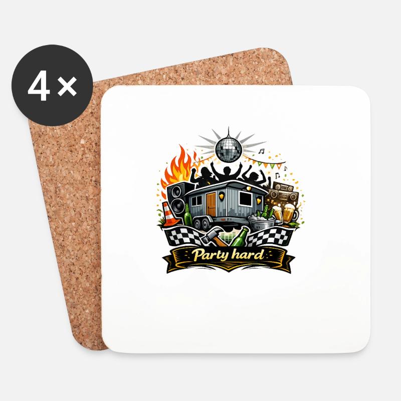 Party Construction Trailer - Coasters (set of 4) - white