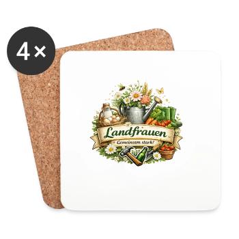 Rural women strong together - Coasters (set of 4) - white - Front