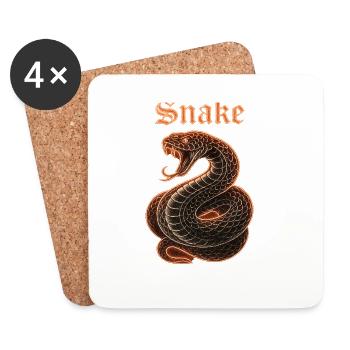 Cobra néon avec bords de flamme Geschenkidew - Dessous de verre (lot de 4) - blanc - Devant