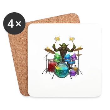 Goblin with drums - Coasters (set of 4) - white - Front