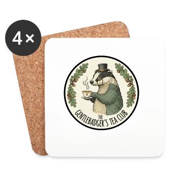 The Gentlebadger Tea Club - Coasters (set of 4) - white - Front