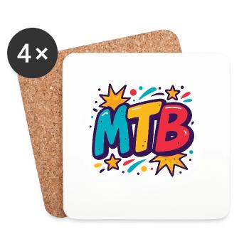 Pop Art VTT Bang - Dessous de verre (lot de 4) - blanc - Devant