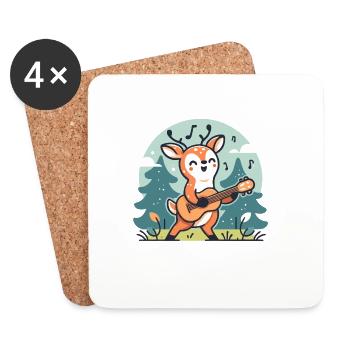 Waldhirscheh Guitar - Coasters (set of 4) - white - Front