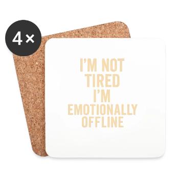 Emotional Offline Quote Tshirt - Coasters (set of 4) - white - Front