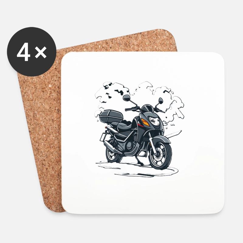 Motorradimpuls - Untersetzer (4er-Set) - Weiß