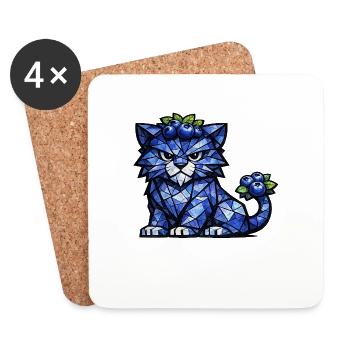 Blueberry Panther Cubism version - Coasters (set of 4) - white - Front