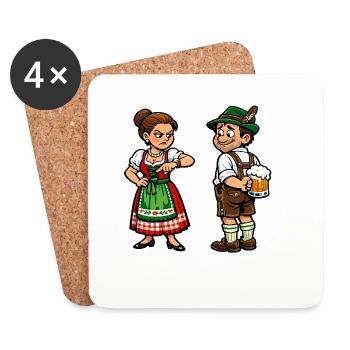 Ehe-Humor Chef & Bier - Untersetzer (4er-Set) - Weiß - Vorne