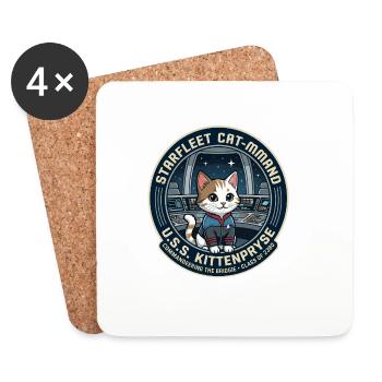 Kitty Captain Kittenpryse - Coasters (set of 4) - white - Front